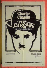 P386 CIRCUS one-sheet movie poster R70 Charlie Chaplin classic