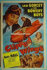 P397 CLIPPED WINGS one-sheet movie poster '53 Bowery Boys