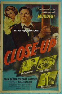 P403 CLOSE-UP one-sheet movie poster '48 Alan Baxter, film noir