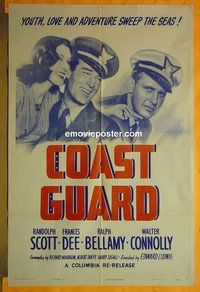 P406 COAST GUARD one-sheet movie poster '39 Randolph Scott