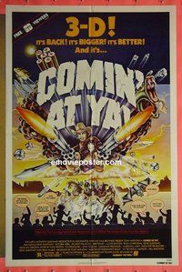 P414 COMIN' AT YA one-sheet movie poster '81 3D western!