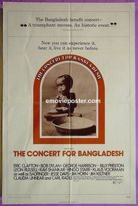 P421 CONCERT FOR BANGLADESH one-sheet movie poster '72 Harrison