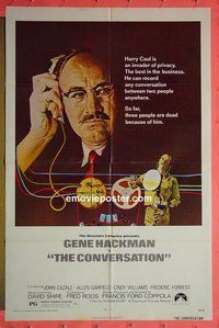 P427 CONVERSATION one-sheet movie poster '74 Gene Hackman, Coppola