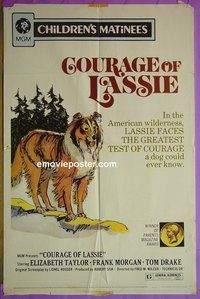 P440 COURAGE OF LASSIE one-sheet movie poster R72 Liz Taylor