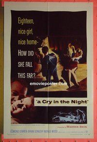 P447 CRY IN THE NIGHT one-sheet movie poster '56 Natalie Wood