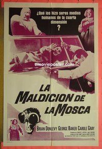 P450 CURSE OF THE FLY Spanish one-sheet movie poster '65 Donlevy, Baker