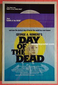 P466 DAY OF THE DEAD one-sheet movie poster '85 George Romero