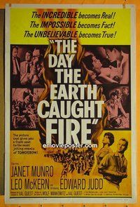 P468 DAY THE EARTH CAUGHT FIRE one-sheet movie poster '62 Munro