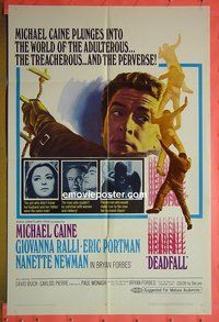 P472 DEADFALL one-sheet movie poster '68 Michael Caine, Ralli