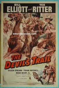 P498 DEVIL'S TRAIL one-sheet movie poster R55 Wild Bill Elliott
