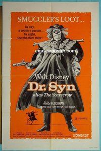 P526 DR SYN ALIAS THE SCARECROW one-sheet movie poster R75 Walt Disney