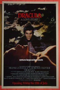 P529 DRACULA advance one-sheet movie poster '79 Frank Langella, Olivier
