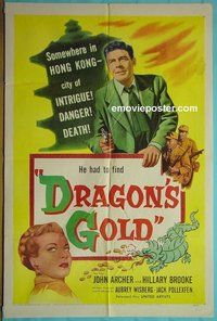 P532 DRAGON'S GOLD one-sheet movie poster '53 Hillary Brooke