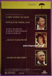 P538 DRY WHITE SEASON one-sheet movie poster '89 Sutherland, Brando