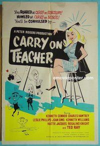 P348 CARRY ON TEACHER English one-sheet movie poster '62 English sex!
