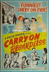 P345 CARRY ON REGARDLESS English one-sheet movie poster '63 Connor