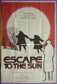 P578 ESCAPE TO THE SUN one-sheet movie poster '72 Harvey, Barkan