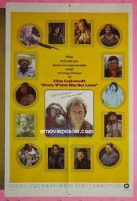 P581 EVERY WHICH WAY BUT LOOSE advance one-sheet movie poster '78 Eastwood