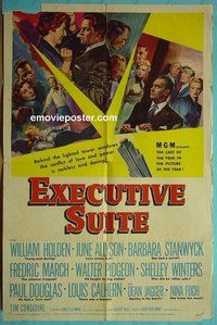 P586 EXECUTIVE SUITE one-sheet movie poster '54 Holden, Stanwyck