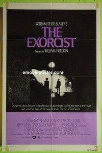 P588 EXORCIST int'l style one-sheet movie poster '74 Friedkin, Von Sydow