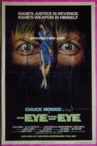 P593 EYE FOR AN EYE advance one-sheet movie poster '81 Chuck Norris