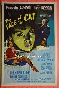 P598 FACE OF THE CAT one-sheet movie poster '58 Arnoul, Wicki