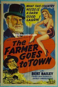 P613 FARMER GOES TO TOWN one-sheet movie poster '38 Australian!
