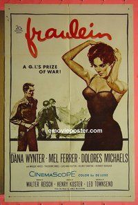 P686 FRAULEIN one-sheet movie poster '58 Dana Wynter, Mel Ferrer