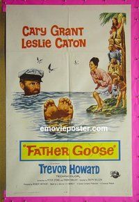 P617 FATHER GOOSE one-sheet movie poster '65 Cary Grant, Caron