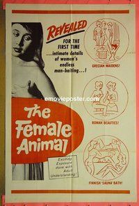 P626 FEMALE ANIMAL one-sheet movie poster '70 man-baiting!