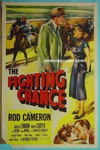 P633 FIGHTING CHANCE one-sheet movie poster '55 Cameron, horse racing!