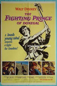 P636 FIGHTING PRINCE OF DONEGAL one-sheet movie poster '66 Disney