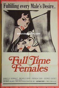 P704 FULL TIME FEMALES one-sheet movie poster '71 Daniele Vignault