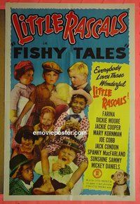 P646 FISHY TALES one-sheet movie poster R51 Our Gang, Little Rascals!