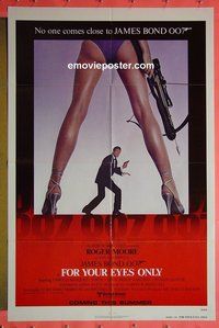 P670 FOR YOUR EYES ONLY advance one-sheet movie poster '81 Moore as Bond