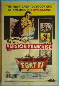 P677 FORT TI one-sheet movie poster '53 3D Ticonderoga