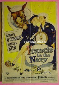 P684 FRANCIS IN THE NAVY one-sheet movie poster '55 O'Connor, Hyer