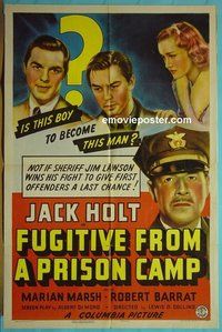P702 FUGITIVE FROM A PRISON CAMP one-sheet movie poster '40 Jack Holt