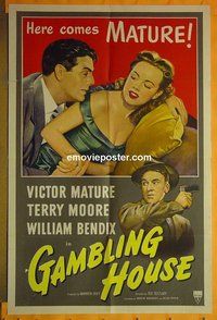 P716 GAMBLING HOUSE one-sheet movie poster '51 Terry Moore