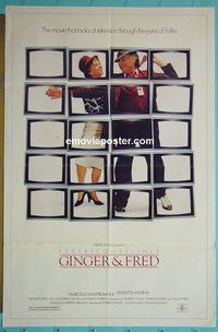 P734 GINGER & FRED one-sheet movie poster '86 Mastroianni, Fellini