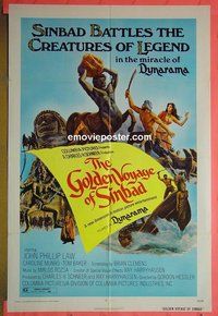 P752 GOLDEN VOYAGE OF SINBAD one-sheet movie poster '73 John Phillip Law