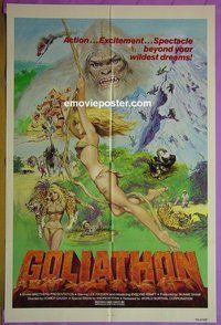 P756 GOLIATHON one-sheet movie poster '77 female tarzan!