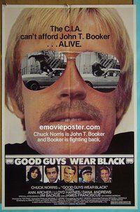 P762 GOOD GUYS WEAR BLACK one-sheet movie poster '77 Chuck Norris