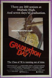 P767 GRADUATION DAY one-sheet movie poster '81 teen horror!