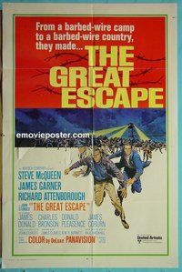 P775 GREAT ESCAPE one-sheet movie poster R70 McQueen, Bronson