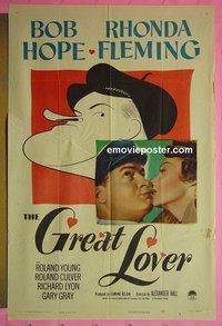 P777 GREAT LOVER one-sheet movie poster '49 Bob Hope, Rhonda Fleming