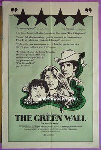 P782 GREEN WALL one-sheet movie poster '72 Peruvian romance!
