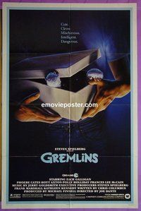 P784 GREMLINS one-sheet movie poster '84 Joe Dante,Phoebe Cates
