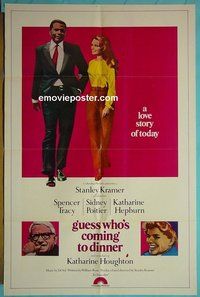 P787 GUESS WHO'S COMING TO DINNER int'l style one-sheet movie poster '67