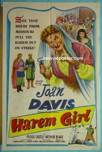 P810 HAREM GIRL one-sheet movie poster '52 Joan Davis